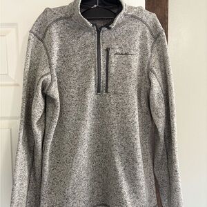 Eddie Bauer Men's Gray Quarter-Zip Sweater